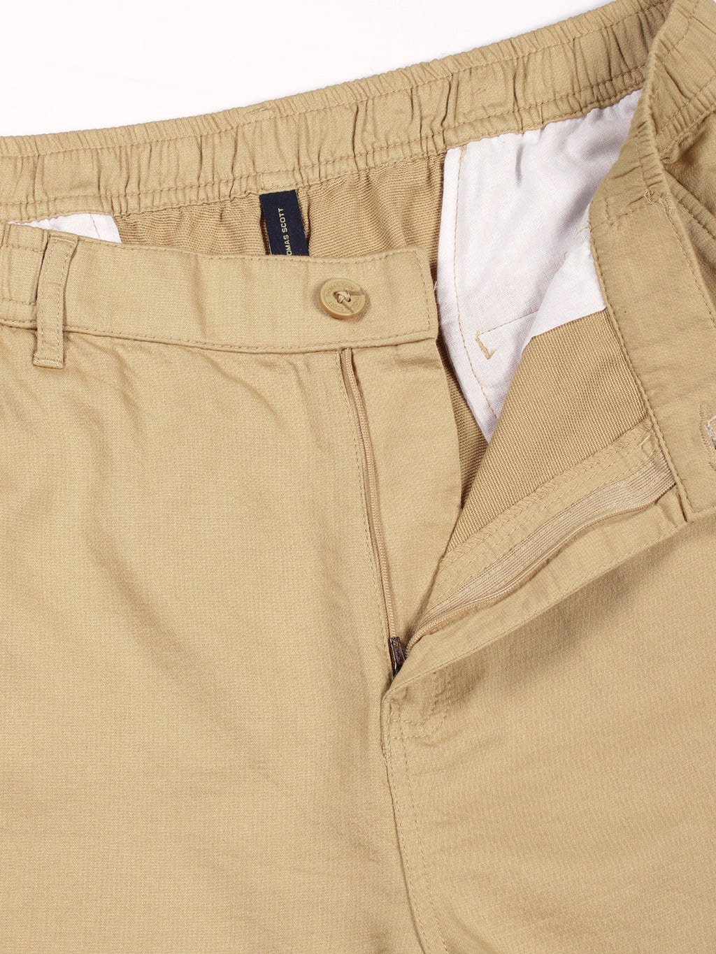 Thomas Scott Men Fawn Relaxed Fit Woven Cargo Trousers