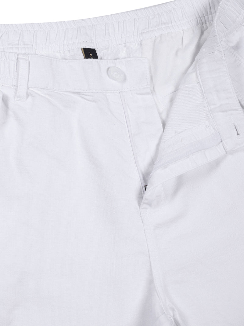 Thomas Scott Men White Relaxed Fit Woven Cargo Trousers