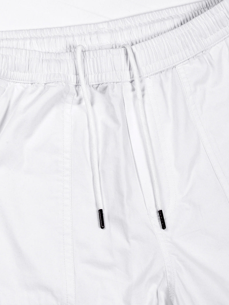 Thomas Scott Men White Relaxed Fit Woven Cargo Trousers