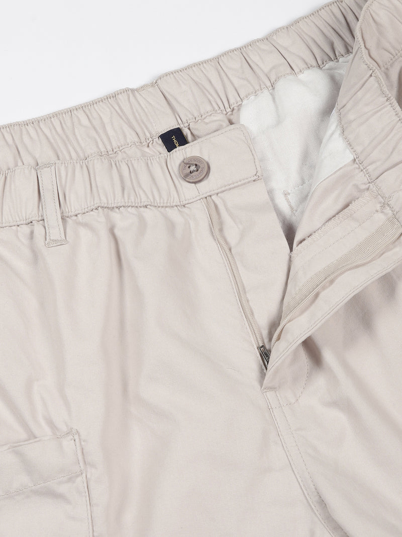 Thomas Scott Men Beige Mid-Rise Solid Cargo Shorts