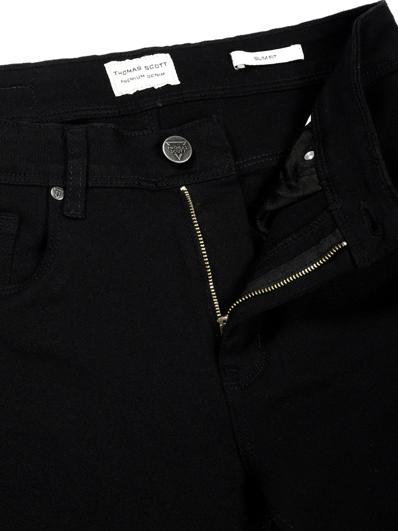 Thomas Scott Men Black Mid-Rise Slim Fit Stretchable Jeans