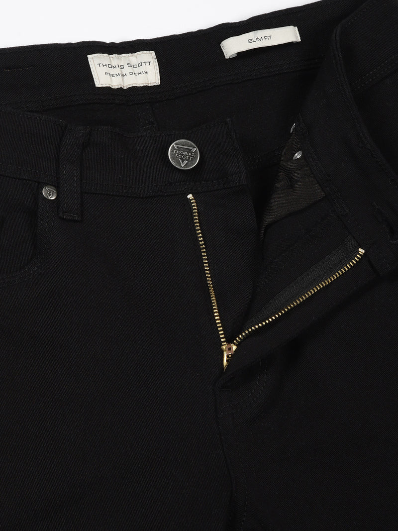 Thomas Scott Men Black Mid-Rise Slim Fit Stretchable Jeans