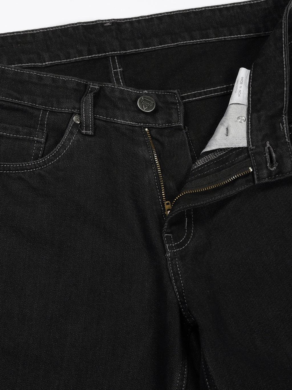 Thomas Scott Men DarkGrey Mid-Rise Baggy Fit Cotton Non Stretchable Jeans