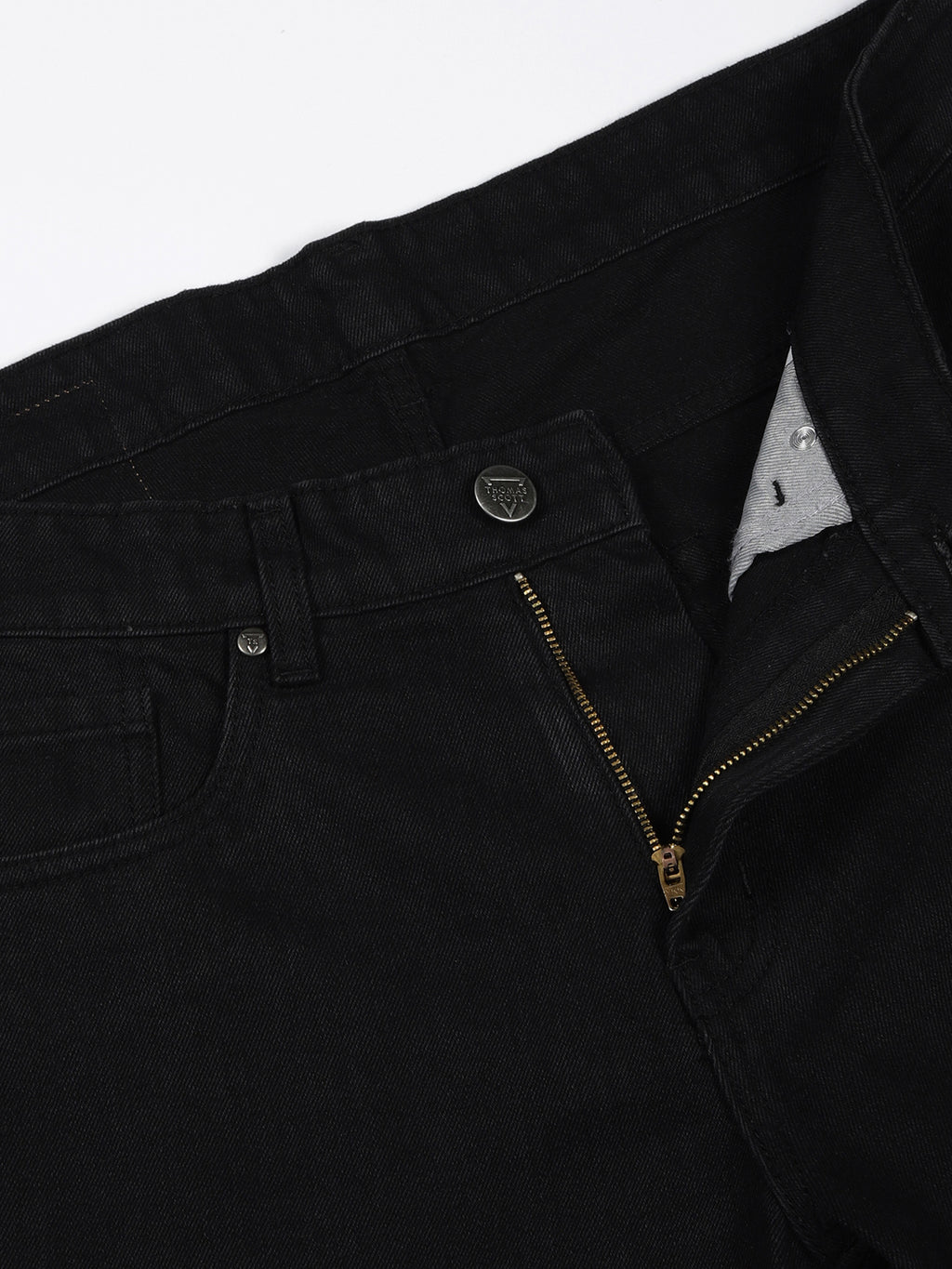 Thomas Scott Men Black Mid-Rise Baggy Fit Cotton Non Stretchable Jeans