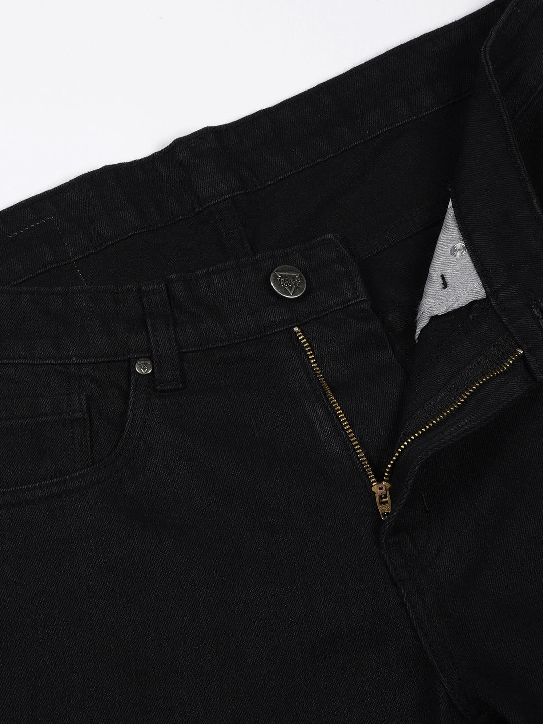 Thomas Scott Men Black Mid-Rise Baggy Fit Cotton Non Stretchable Jeans
