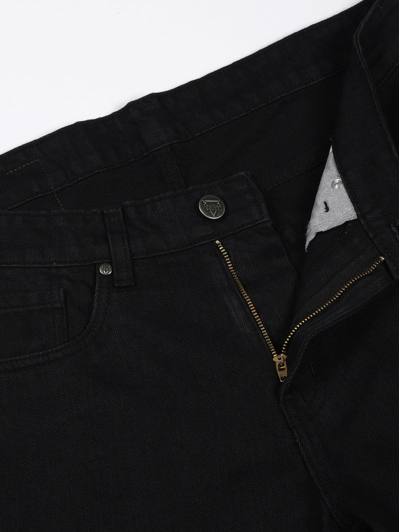 Thomas Scott Men Black Mid-Rise Baggy Fit Cotton Non Stretchable Jeans