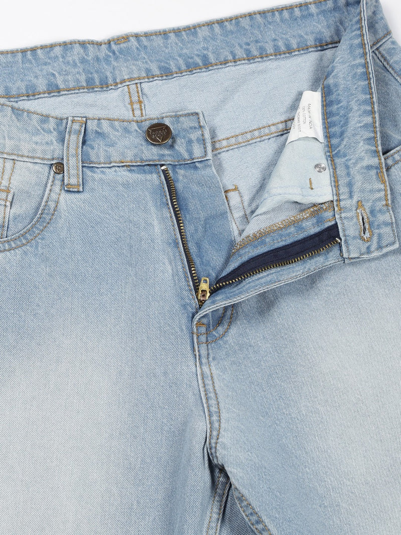 Thomas Scott Men LightBlue Mid-Rise Baggy Fit Cotton Non Stretchable Jeans