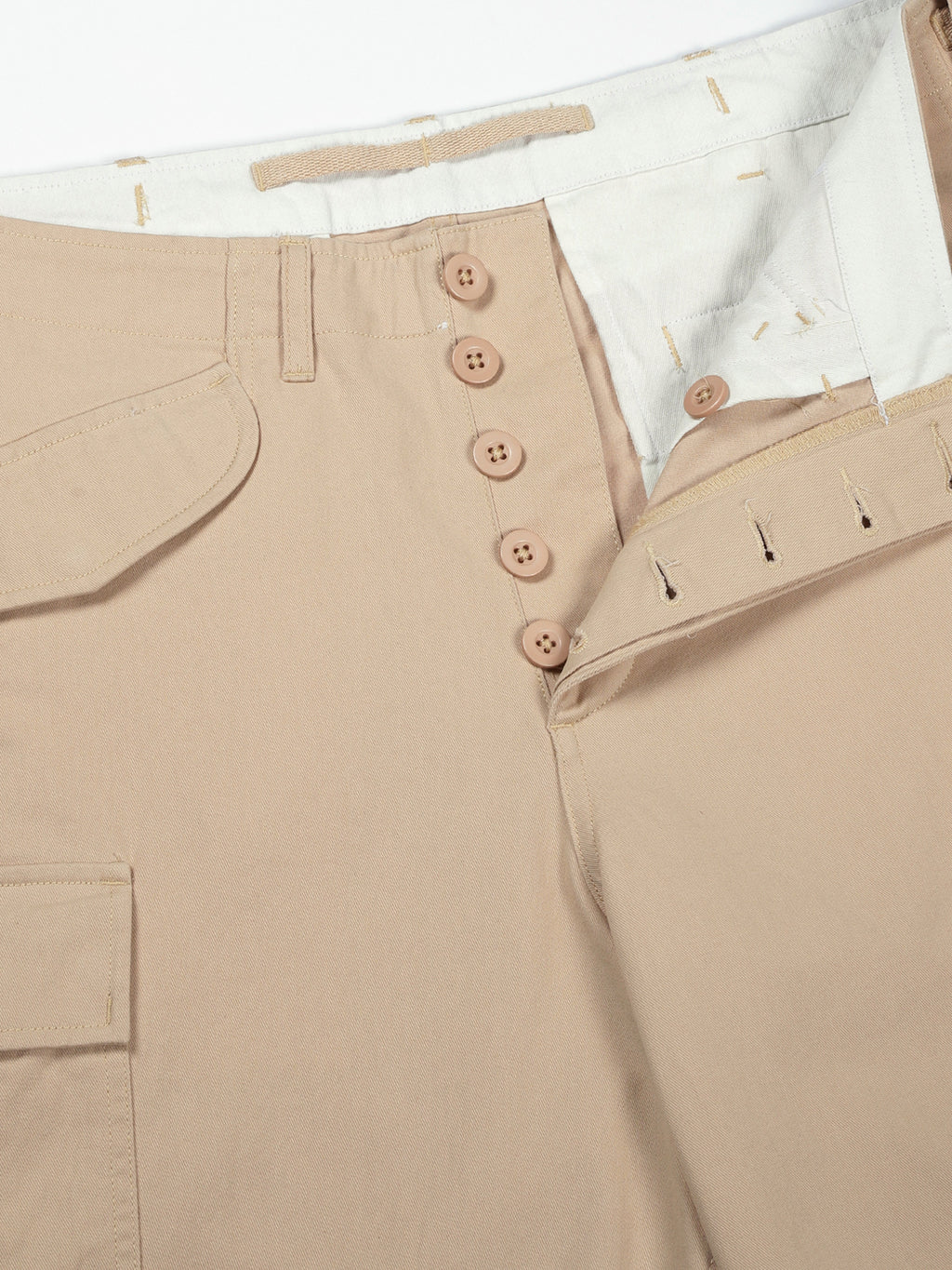 Thomas Scott Men Fawn Mid-Rise Loose Fit Cotton Woven Cargo Trouser