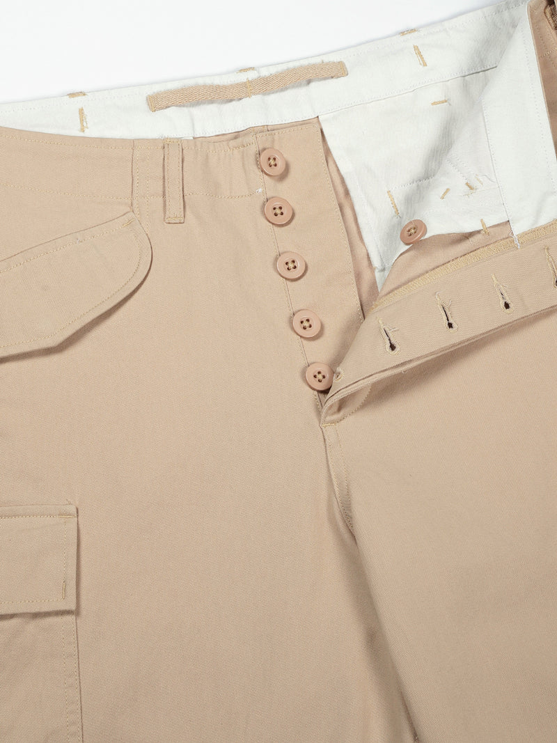 Thomas Scott Men Fawn Mid-Rise Loose Fit Cotton Woven Cargo Trouser