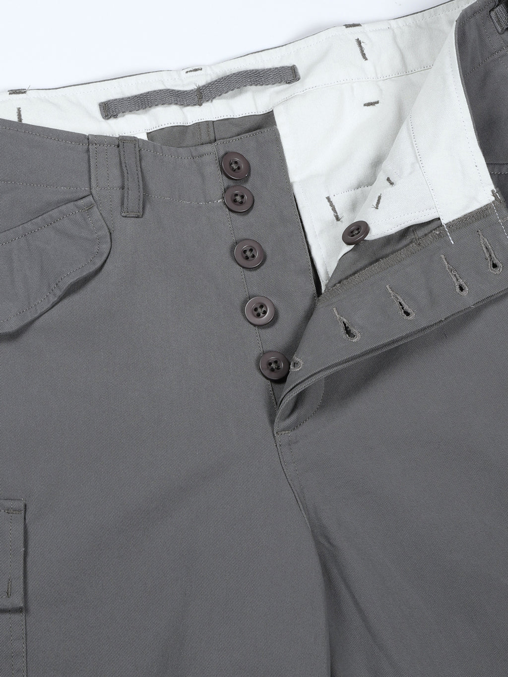 Thomas Scott Men Grey Mid-Rise Loose Fit Cotton Woven Cargo Trouser