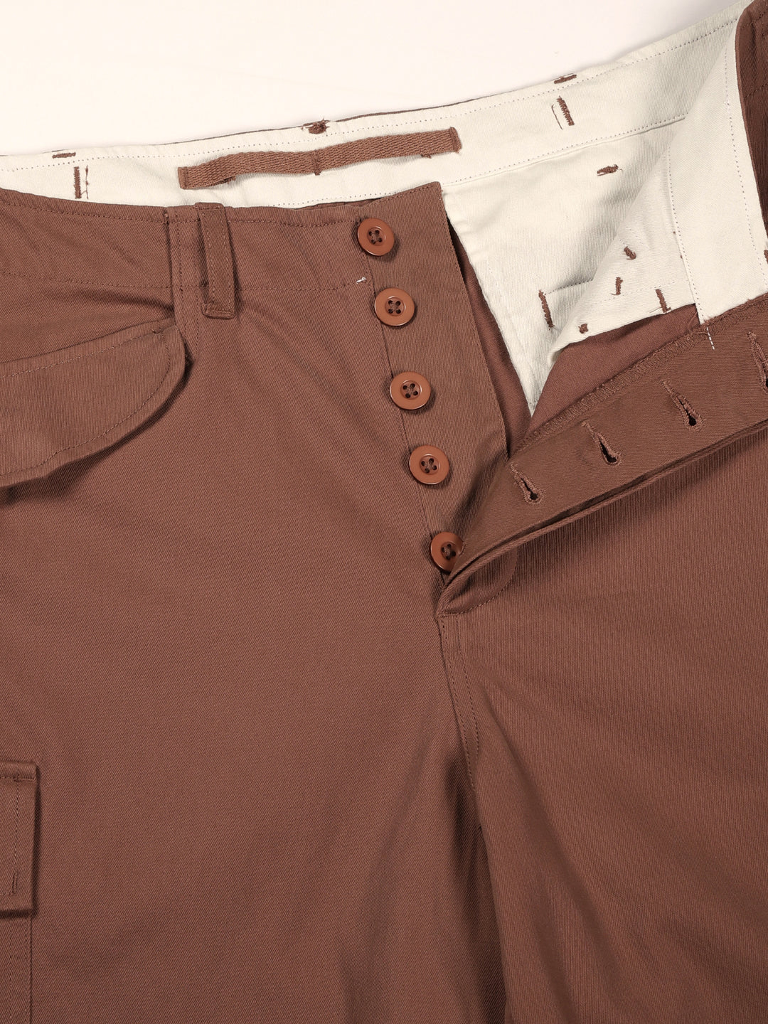 Thomas Scott Men Tan Mid-Rise Loose Fit Cotton Woven Cargo Trouser