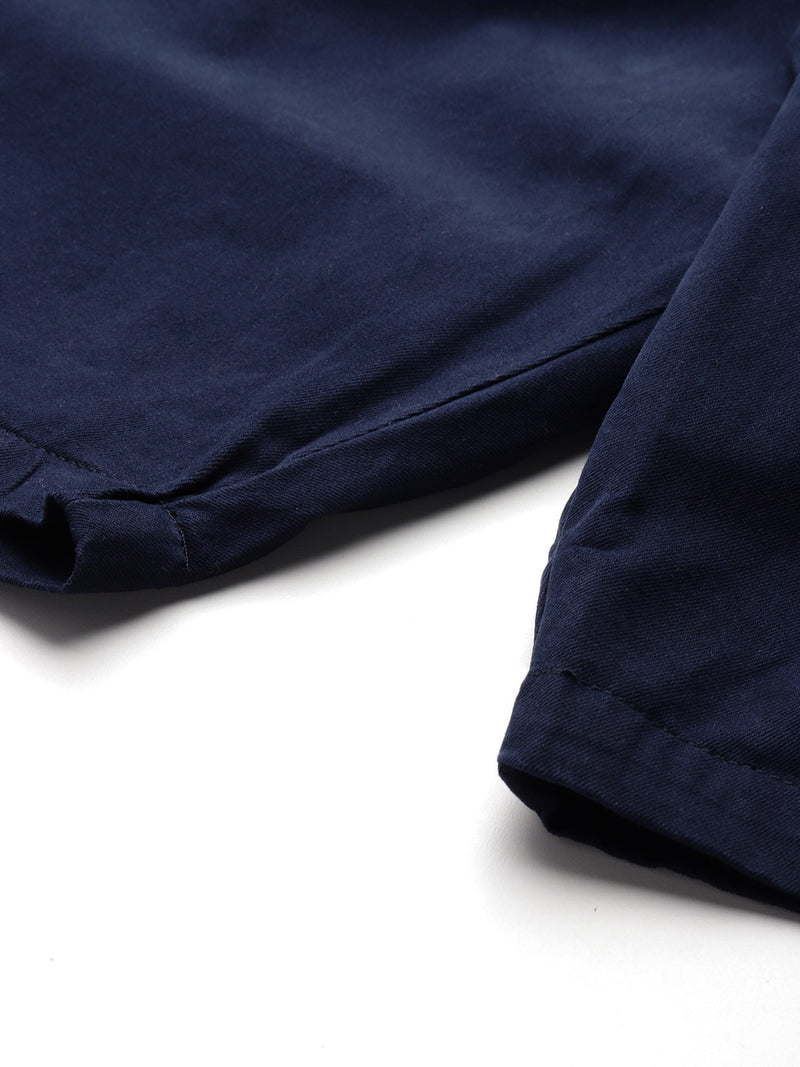 Thomas Scott Men NavyBlue Plus Size Regular fit Mid-rise Cotton Woven Outdoor Shorts