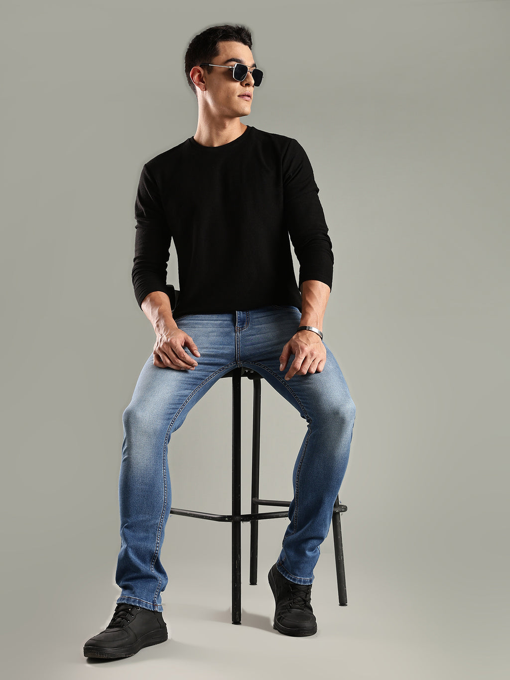 Thomas Scott Men Indigo Mid-Rise Straight Fit Stretchable Jeans