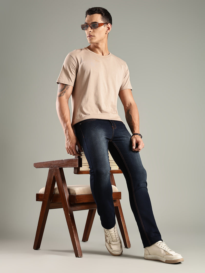 Thomas Scott Men Indigo Mid-Rise Straight Fit Stretchable Jeans