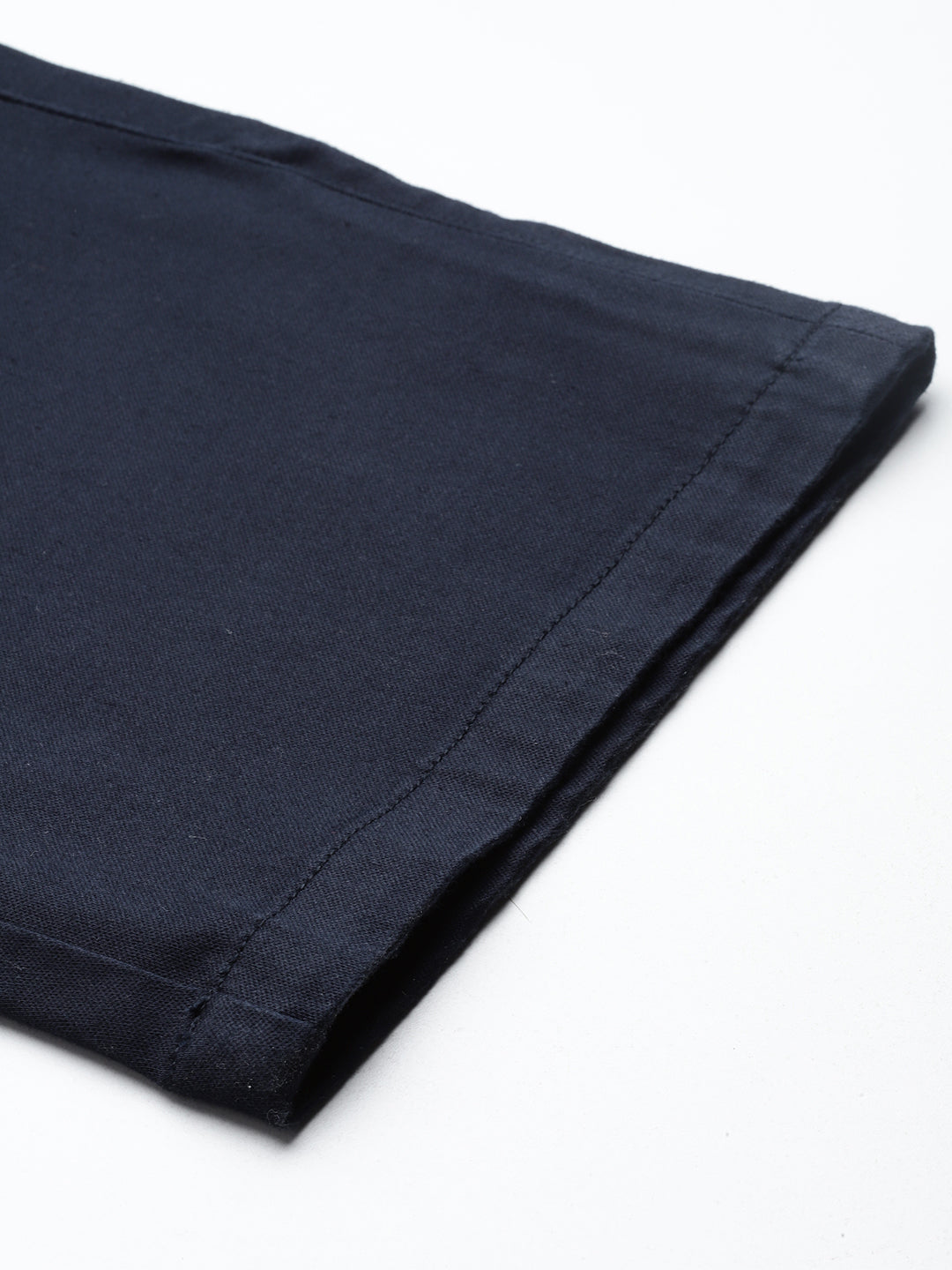 Thomas Scott Men Navy Plus Size Straight Fit Mid-Rise Solid Woven Chinos Trouser
