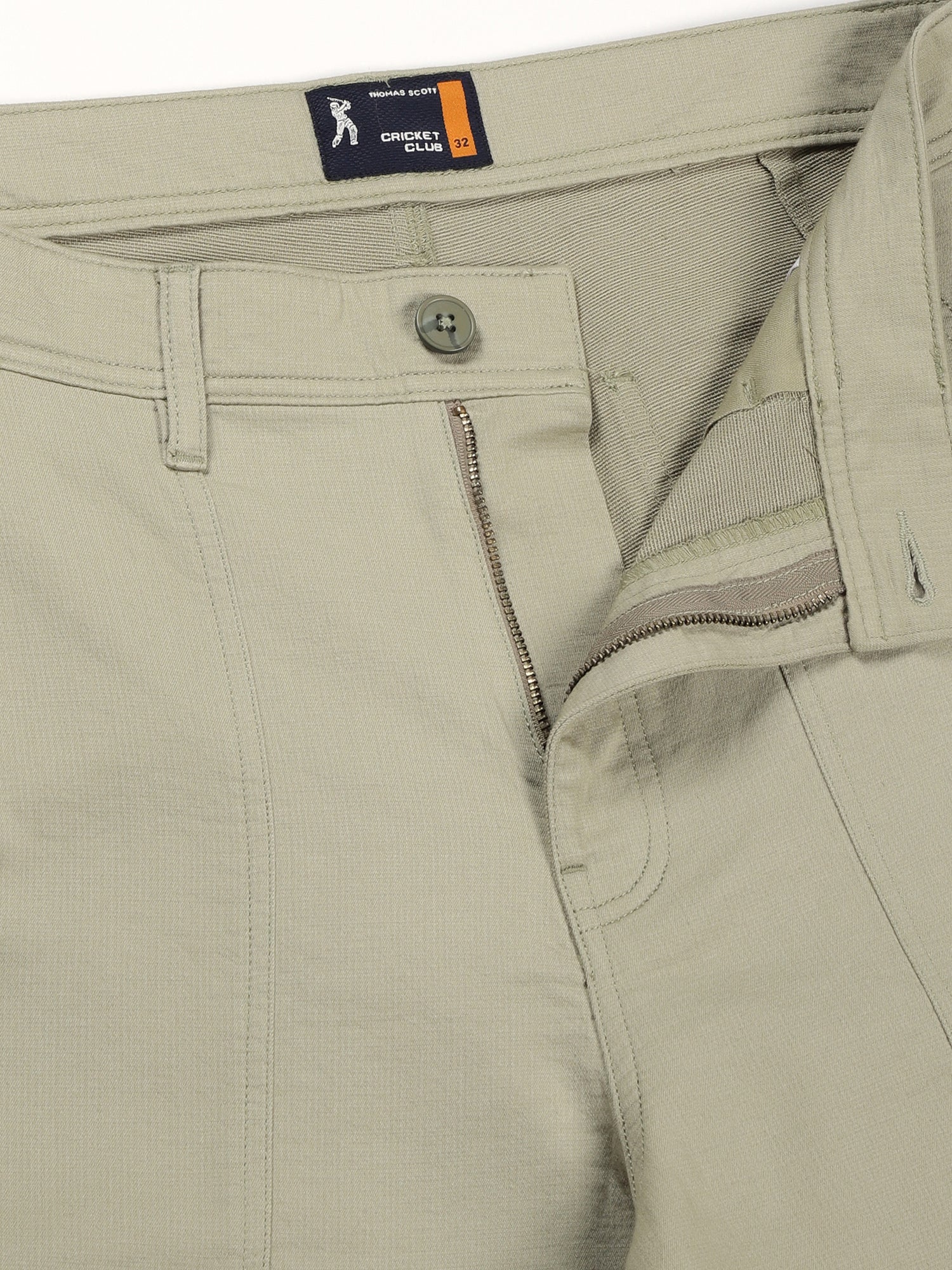 Thomas Scott Men Light Olive Straight Fit Mid-Rise Cargo Shorts