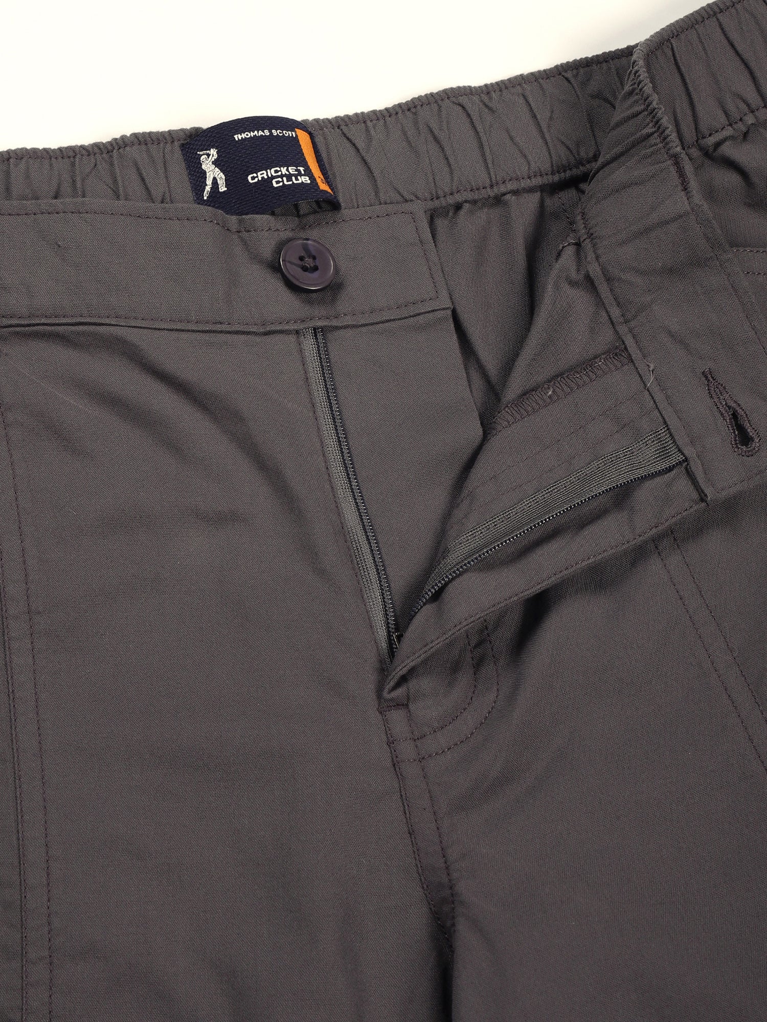Thomas Scott Men Grey Regular Fit Mid Rise Pure Cotton Shorts