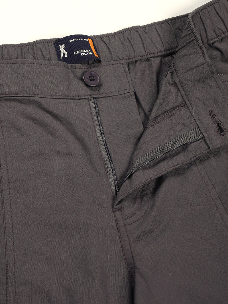 Thomas Scott Men Grey Regular Fit Mid Rise Pure Cotton Shorts