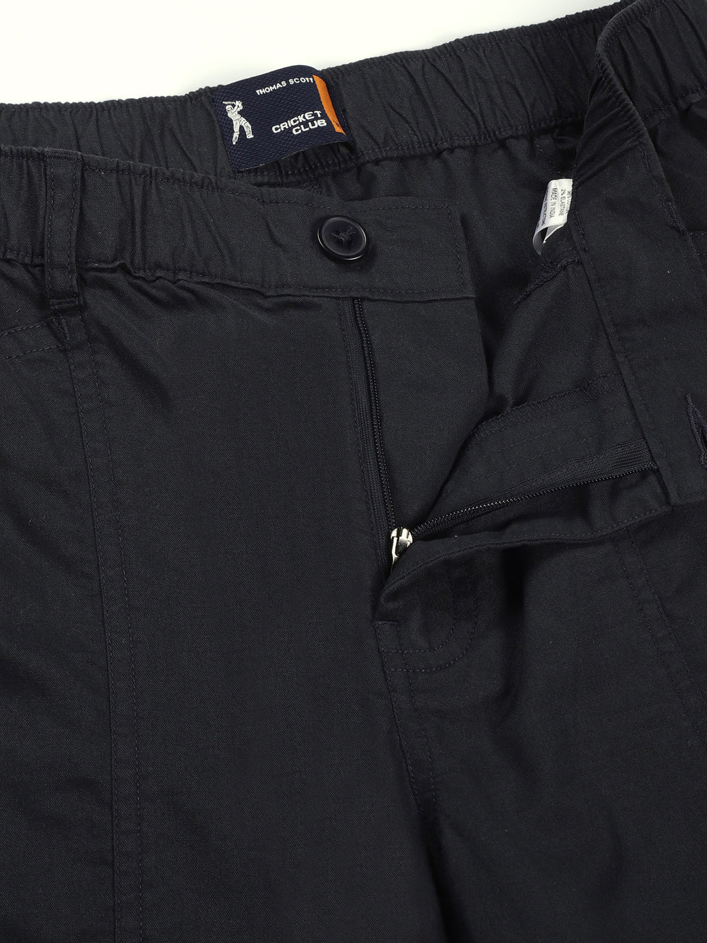 Thomas Scott Men Dark Grey Regular Fit Mid Rise Pure Cotton Shorts