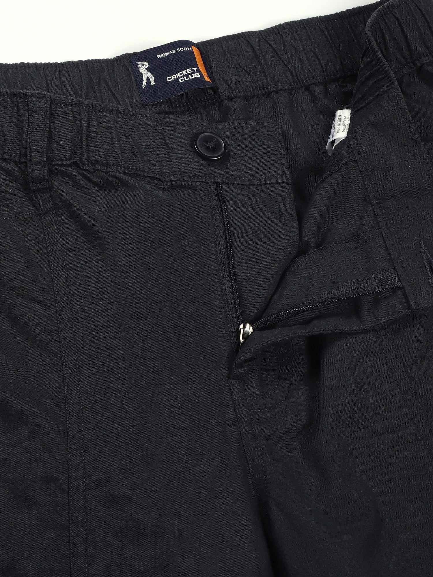 Thomas Scott Men Dark Grey Regular Fit Mid Rise Pure Cotton Shorts