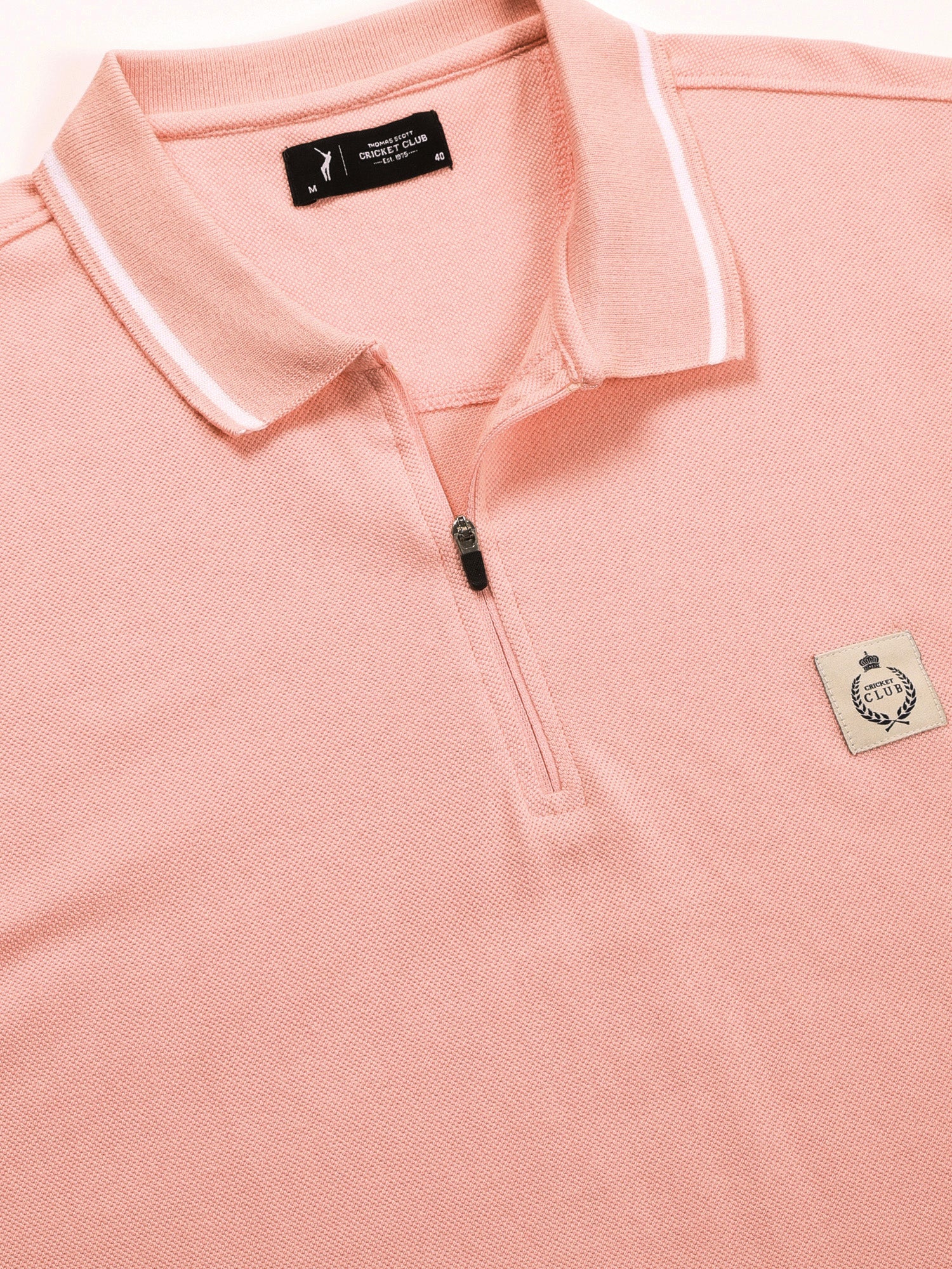Thomas Scott Men Pink Regular Fit Short Sleeves Knitted Polo Collar T-shirt