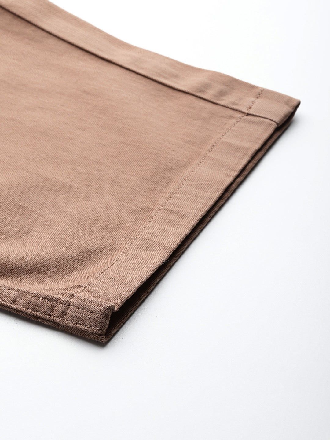 Thomas Scott Men Tan Plus Size Smart Easy Wash Regular Fit Mid-Rise Solid Woven Trouser