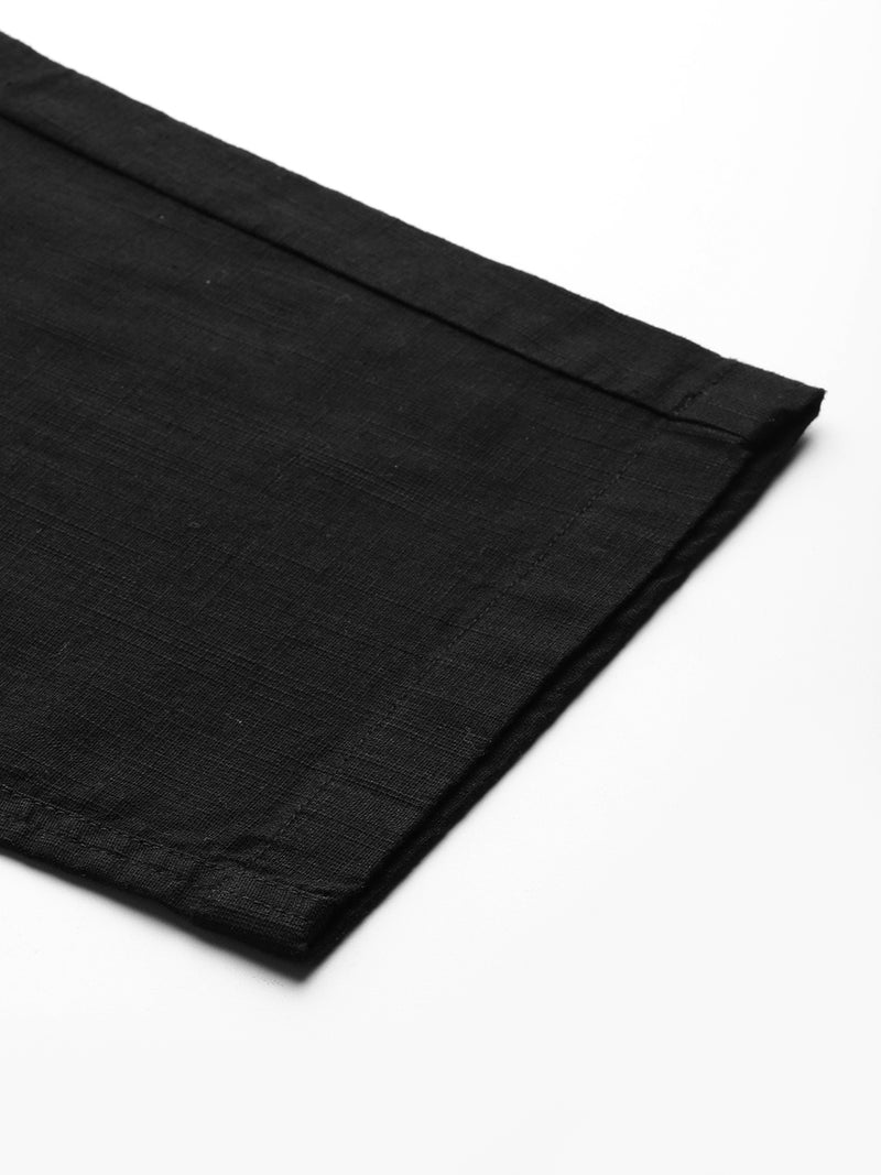 Thomas Scott Men Black Plus Size Mid-Rise Straight Fit Woven Chinos Trouser