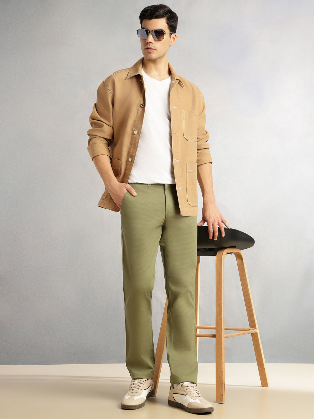 Thomas Scott Men Green Cricket Club Collection Regular Fit Mid-Rise Solid Woven Trouser