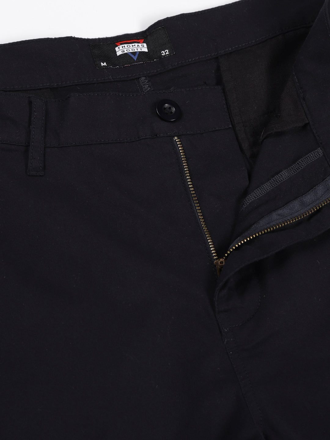 Thomas Scott Men Navy Regular Fit Mid-Rise Cotton Woven Parachute Cargo Trouser