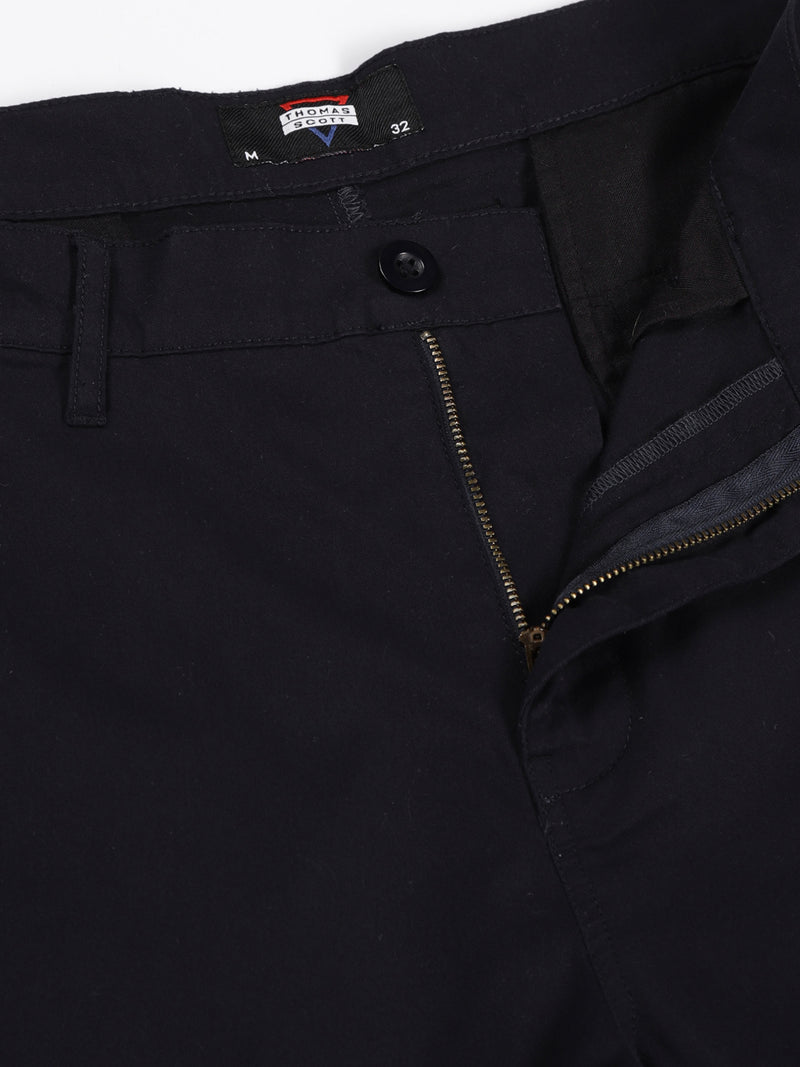 Thomas Scott Men Navy Regular Fit Mid-Rise Cotton Woven Parachute Cargo Trouser