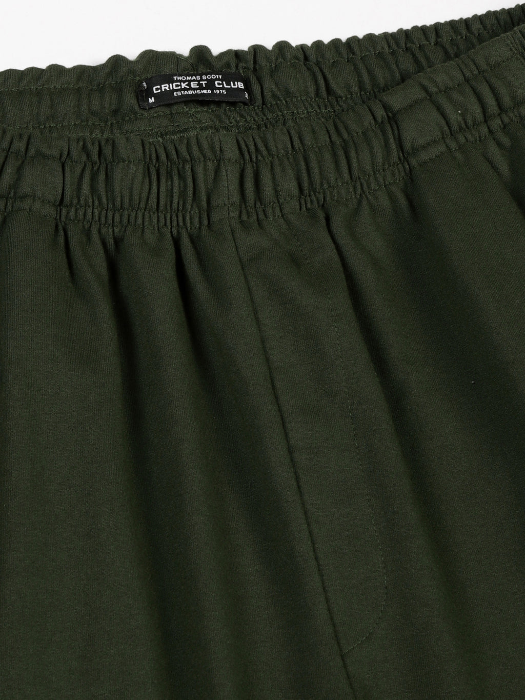 Thomas Scott Men Kombu Green Relaxed-Fit Mid-Rise Solid 3 Pockets Cargo Joggers