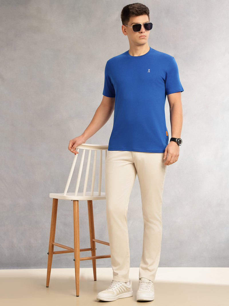 Thomas Scott Men Beige Cricket Club Collection Regular Fit Mid-Rise Solid 4 Pockets Woven Chinos Trouser