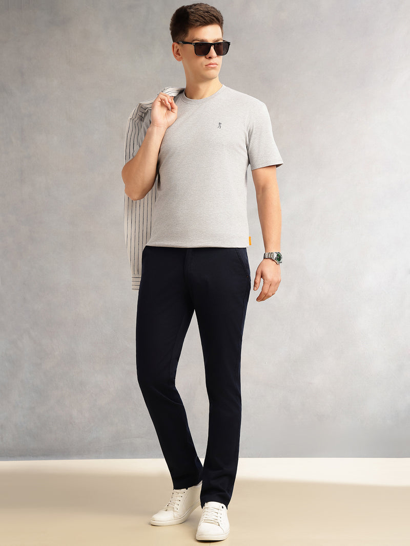 Thomas Scott Men Navy Cricket Club Collection Regular Fit Mid-Rise Solid 4 Pockets Woven Chinos Trouser