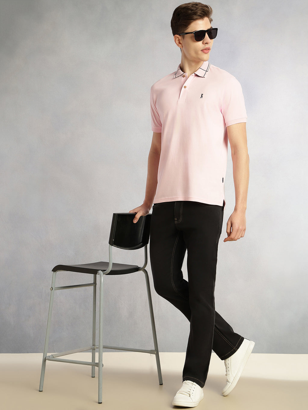 Thomas Scott Men Black Cricket Club Collection Mid-Rise Straight Fit No Fade Stretchable Jeans