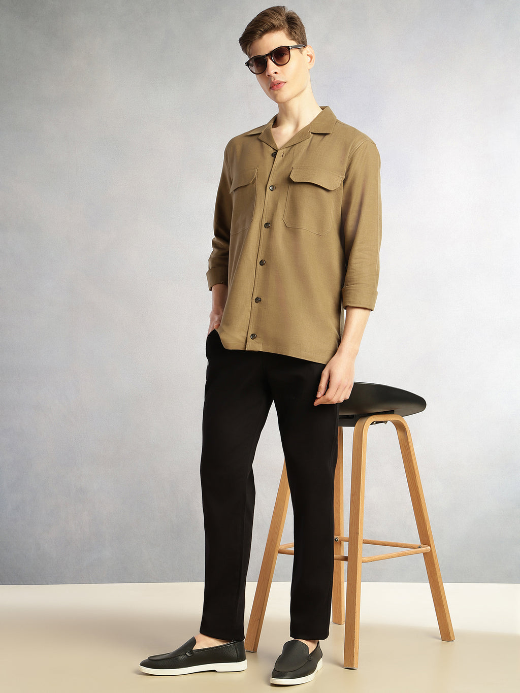 Thomas Scott Men Black Cricket Club Collection Straight Fit Mid-Rise Solid Woven Chinos Trouser