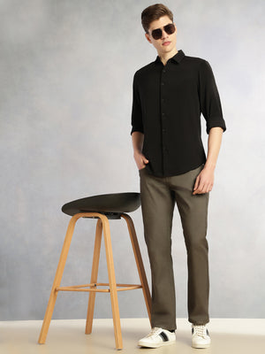 Thomas Scott Men Olive Cricket Club Collection Mid-Rise Straight Fit No Fade Stretchable Jeans