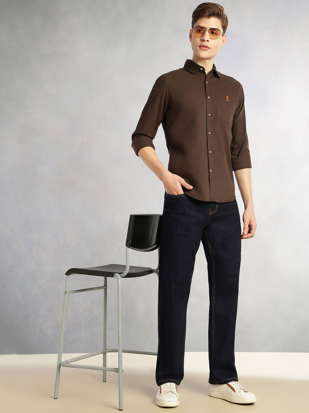 Thomas Scott Men Dark Blue Cricket Club Collection Mid-Rise Straight Fit No Fade Stretchable Jeans
