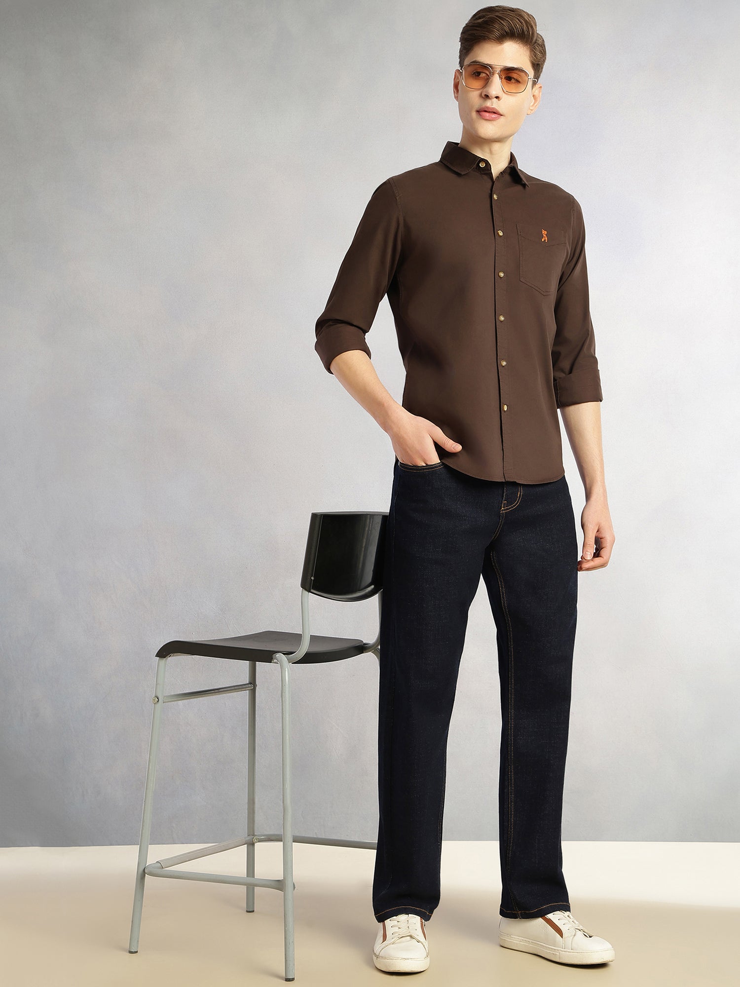 Thomas Scott Men Dark Blue Cricket Club Collection Mid-Rise Straight Fit No Fade Stretchable Jeans