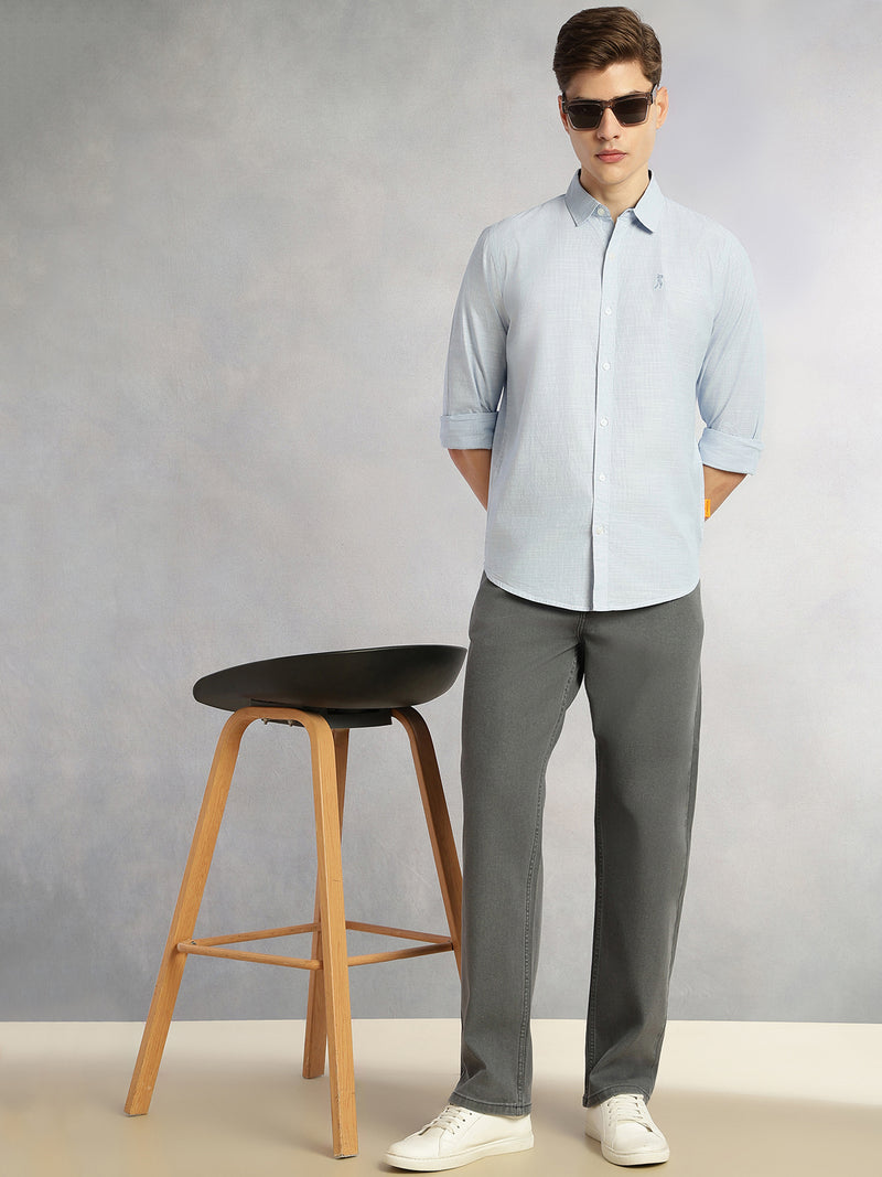 Thomas Scott Men Grey Cricket Club Collection Mid-Rise Straight Fit Faded 5 Pockets Stretchable Jeans