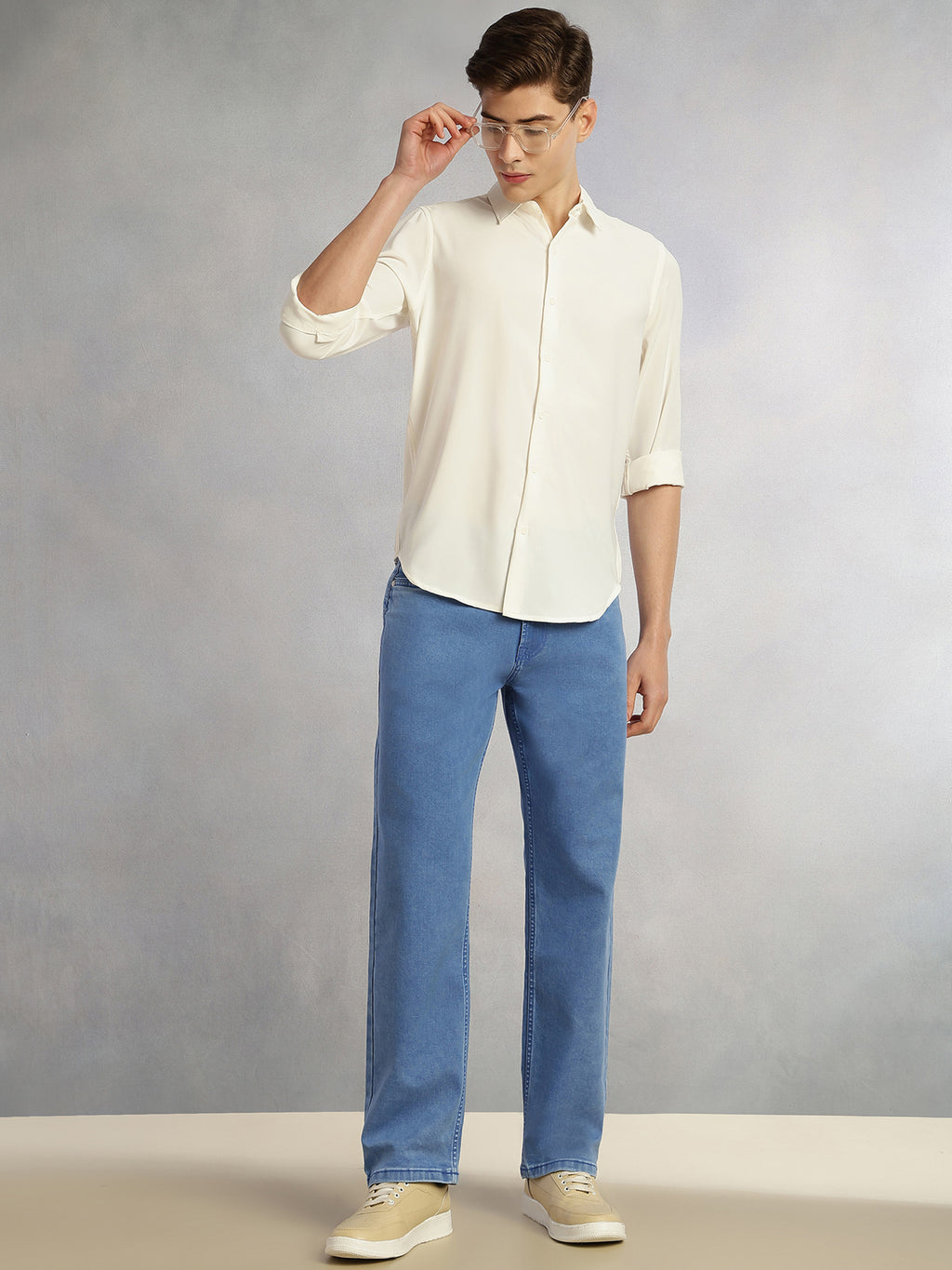 Thomas Scott Men Blue Cricket Club Collection Mid-Rise Straight Fit No Fade Stretchable Jeans