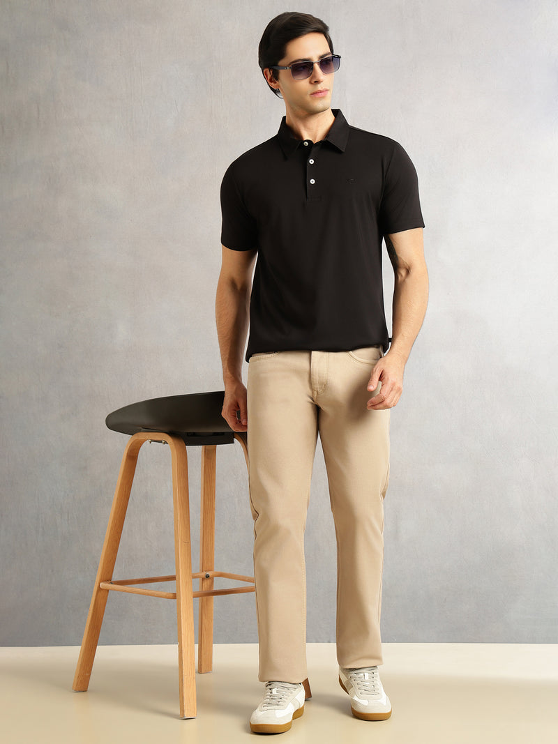 Thomas Scott Men Beige Cricket Club Collection Straight Fit Mid-Rise Light Shade Stretchable Jeans-Clean Look, 5 Pocket Design