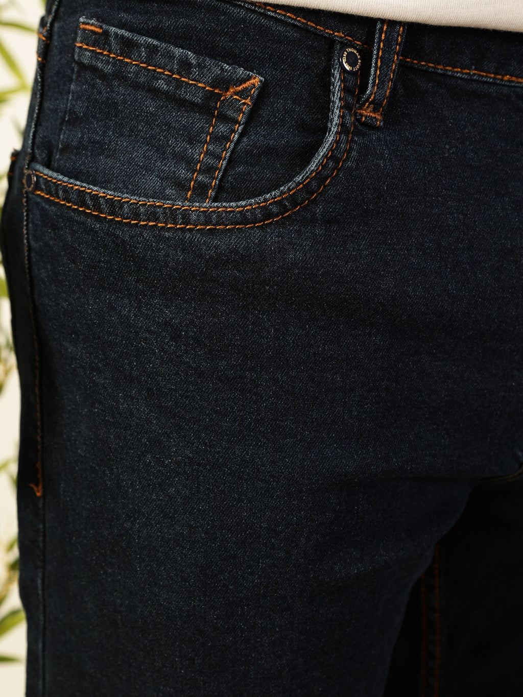 Thomas Scott Men Dark Blue Smart Dark Shade Tapered Fit Clean Look Stretchable Jeans