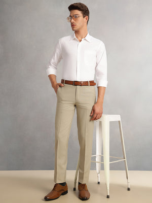 Thomas Scott Men White2 Premium Regular Fit Long Sleeves Spread Collar 100% Cotton Formal Shirt