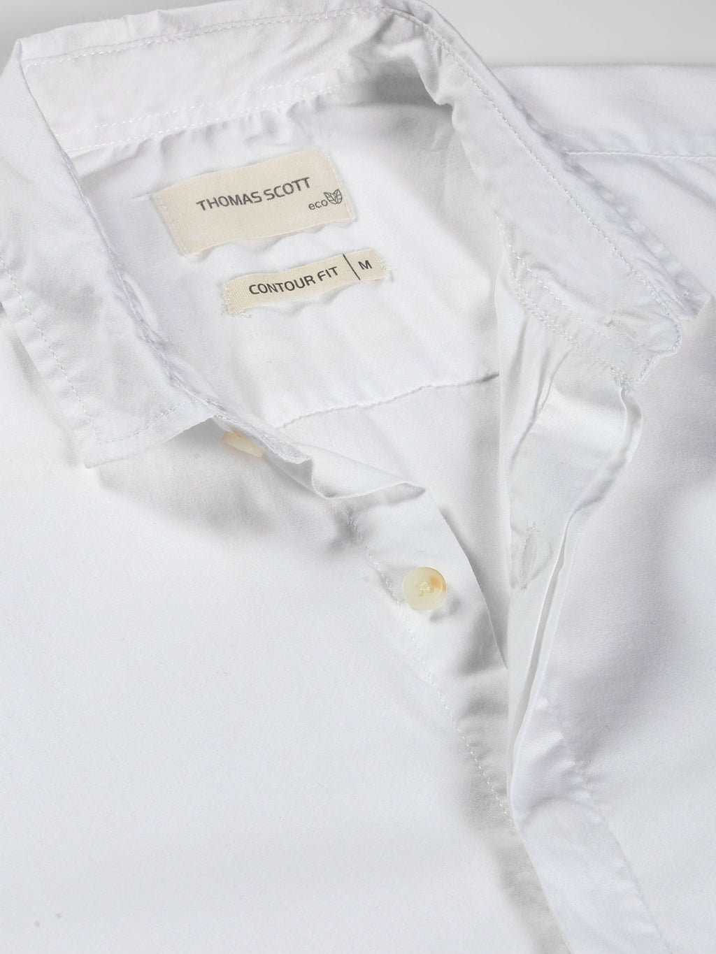 Thomas Scott Men White Classic Regular Fit Long Sleeves Spread Collar Solid Casual Shirt