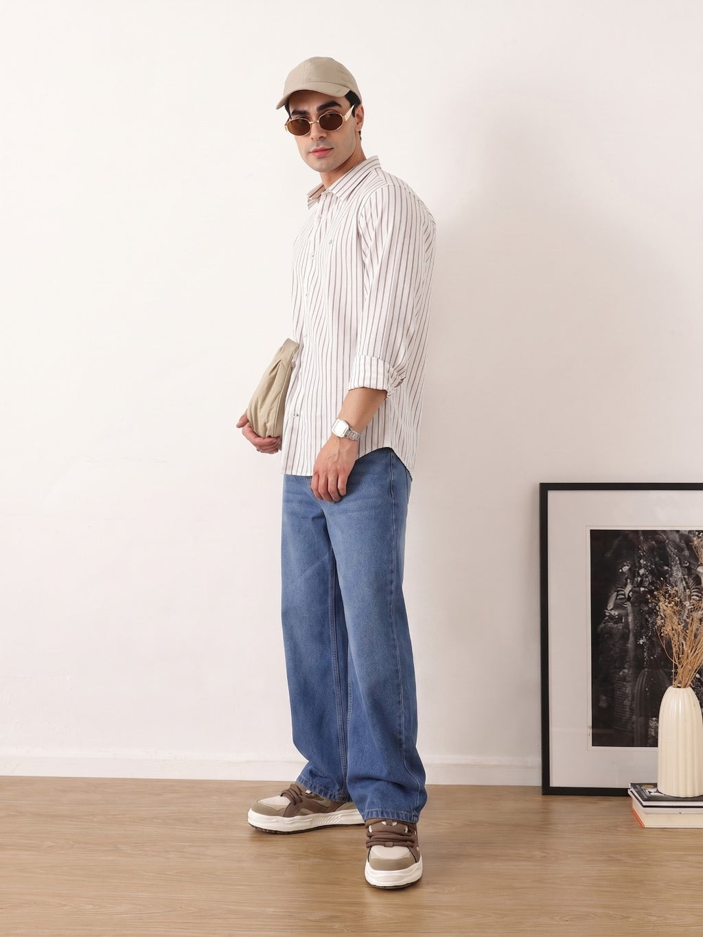 Thomas Scott Men Dark Blue Baggy Fit Mid-Rise Clean Look Non Stretchable Jeans