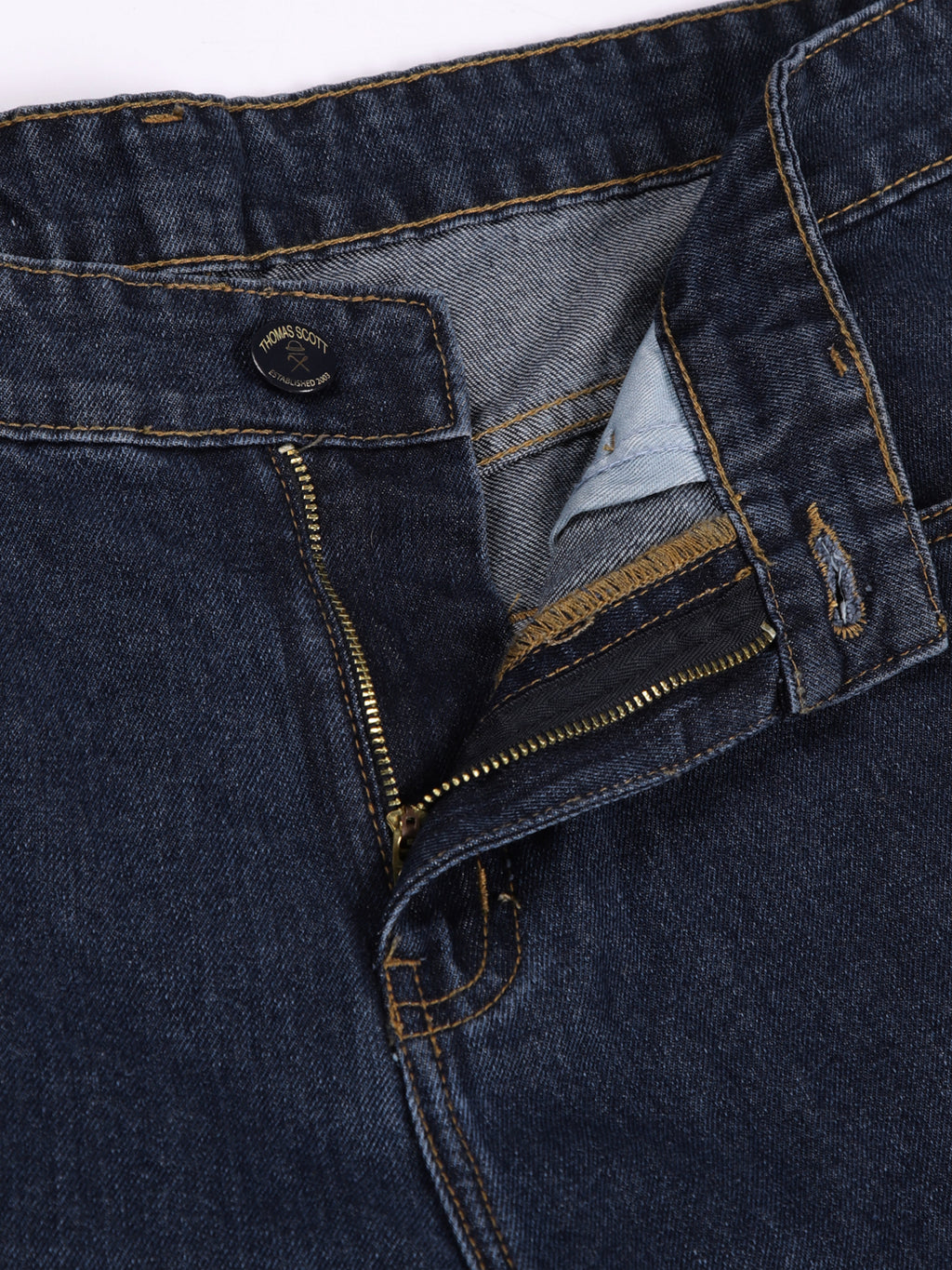 Blue Smart Bootcut Fit Clean Look Non Stretchable Jeans For Men