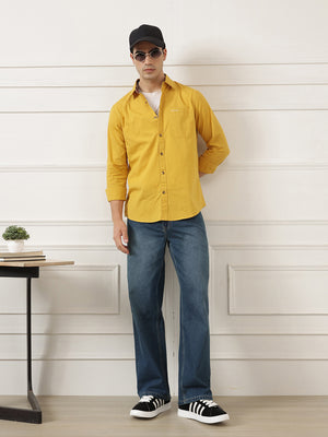 Dark Blue Smart Baggy Fit Mid-Rise Clean Look Non-Stretchable Jeans For Men