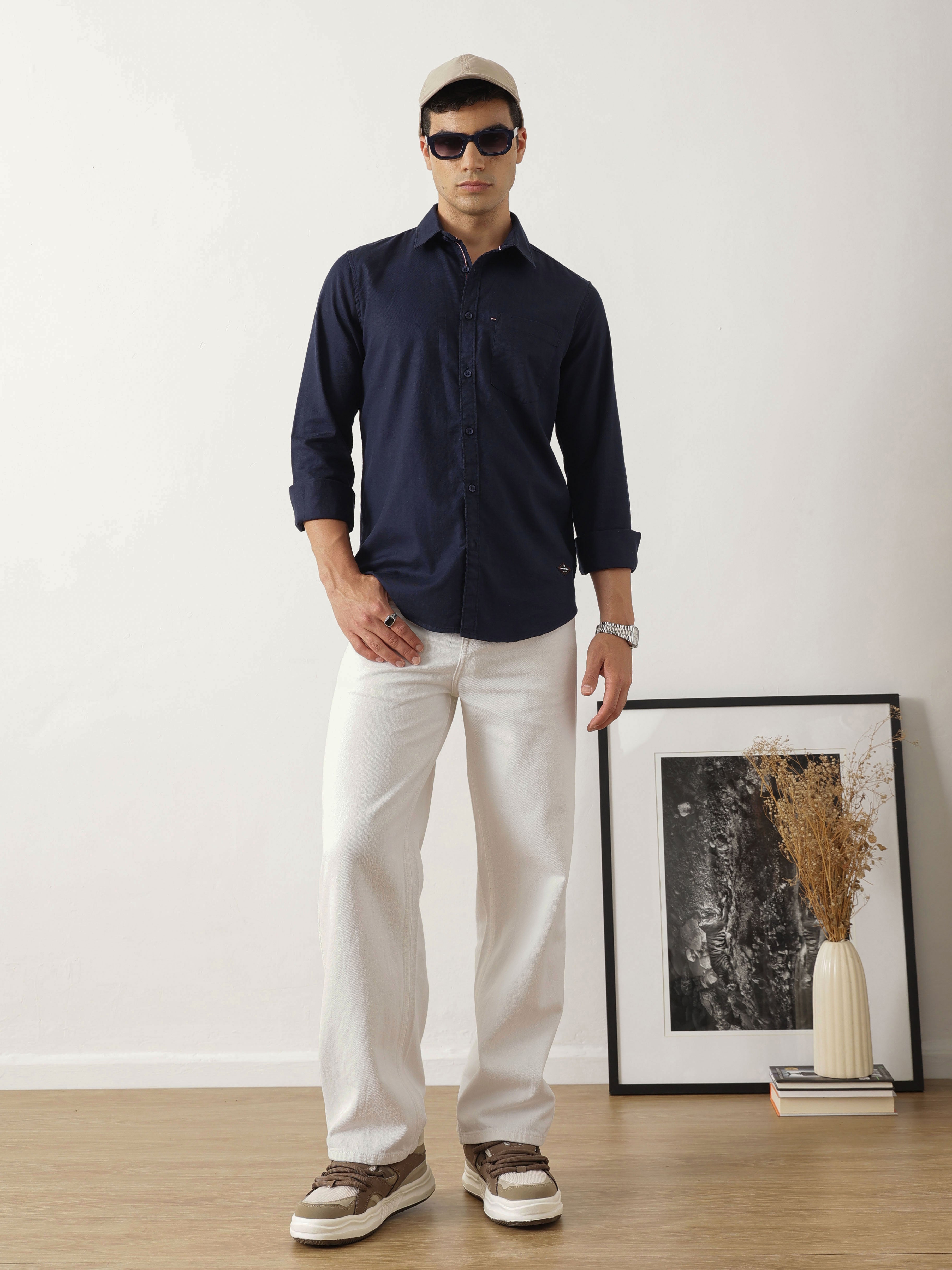Thomas Scott Men White Baggy Fit Clean Look Non Stretchable Jeans
