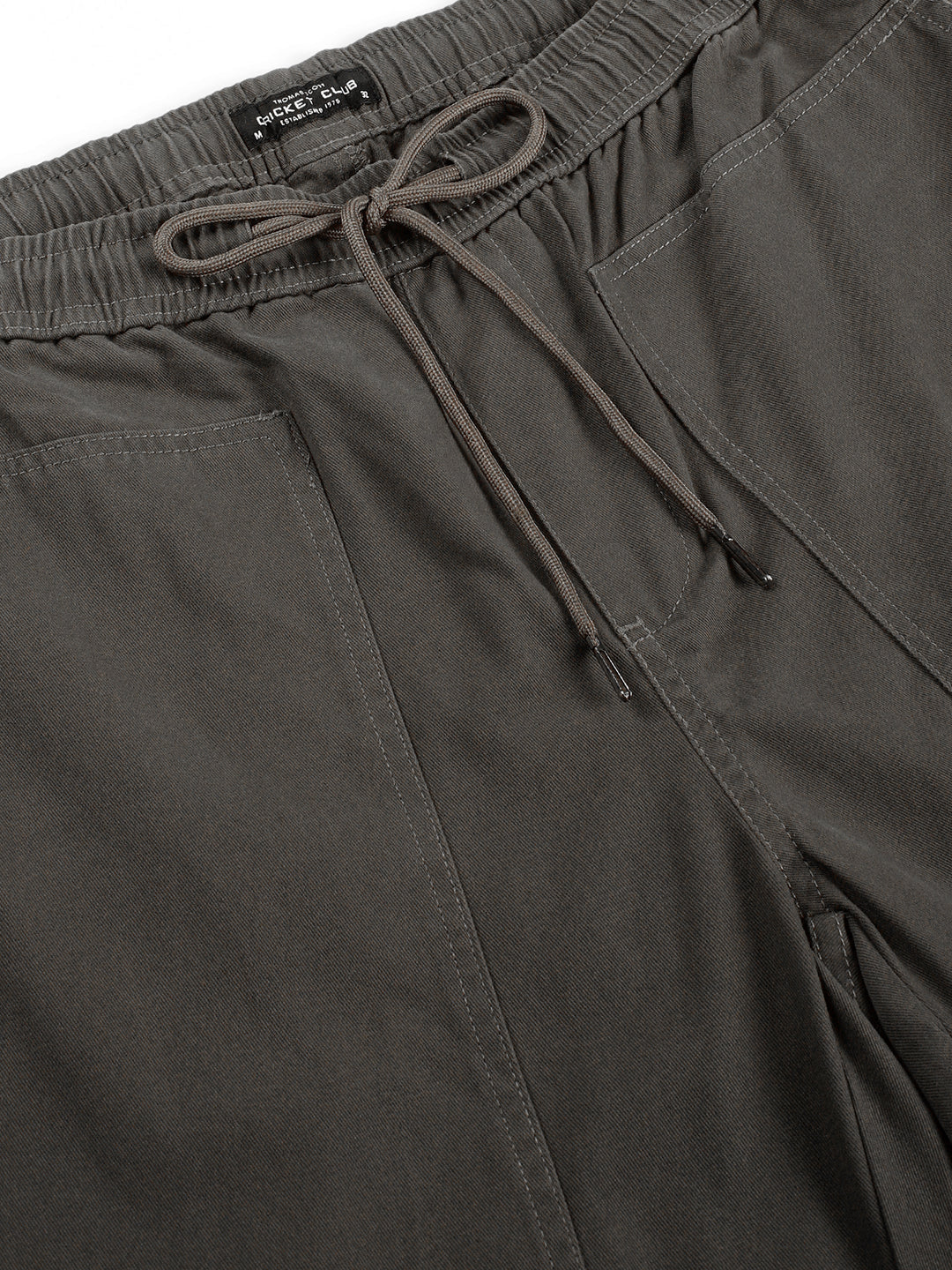 Thomas Scott Men Cement Smart Regular Fit Mid-Rise Solid Cotton Woven Trouser