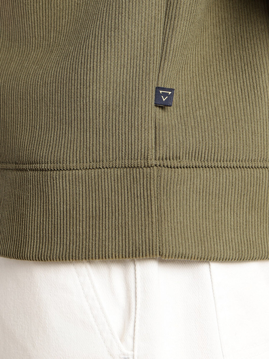Thomas Scott Men Olive Regular Fit Long Sleeves Round Neck Solid Polyester Pullover Sweatshirt